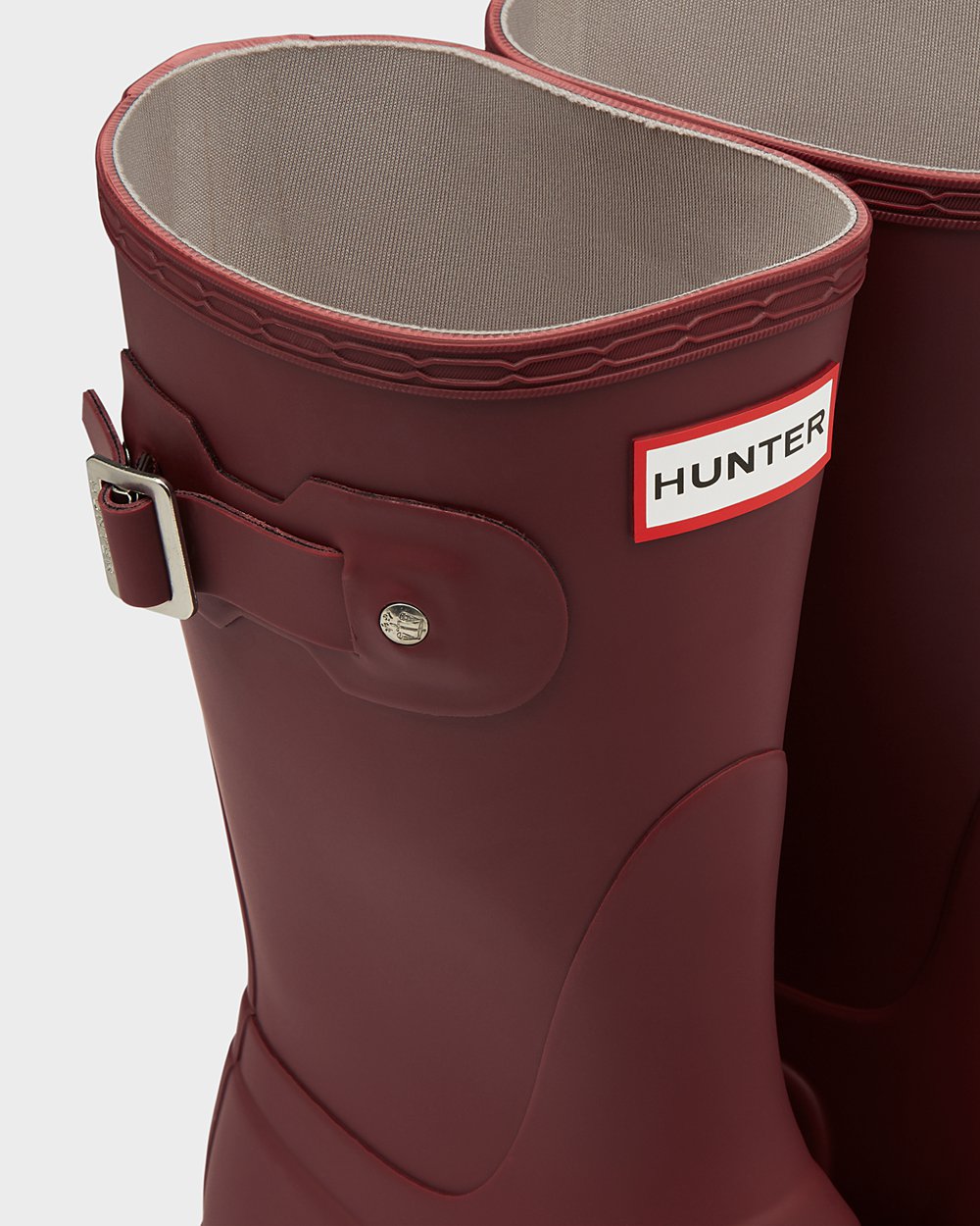 Korte Regenlaarzen Dames - Hunter Original - Grijs Rood - 39WQMPRYX